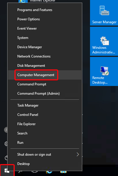 Windows Server 2016 - Computer Management