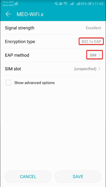 Android MEO-WiFi.x Modificar Rede EAP SIM
