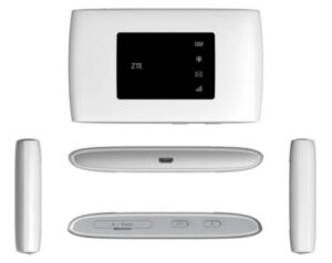 Router móvel ZTE MF920U da MEO, vistas frontal, laterais e traseira com o botão de reset, power e WPS
