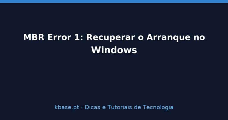 Capa do artigo: recuperar o arranque do Windows depois do erro MBR Error 1