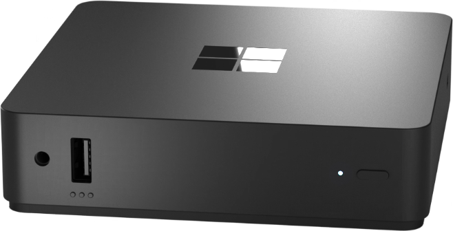 Windows 365 Link, o mini-PC Cloud PC da Microsoft, visto de frente