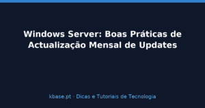 Capa: Windows Server — boas práticas de actualização mensal de updates