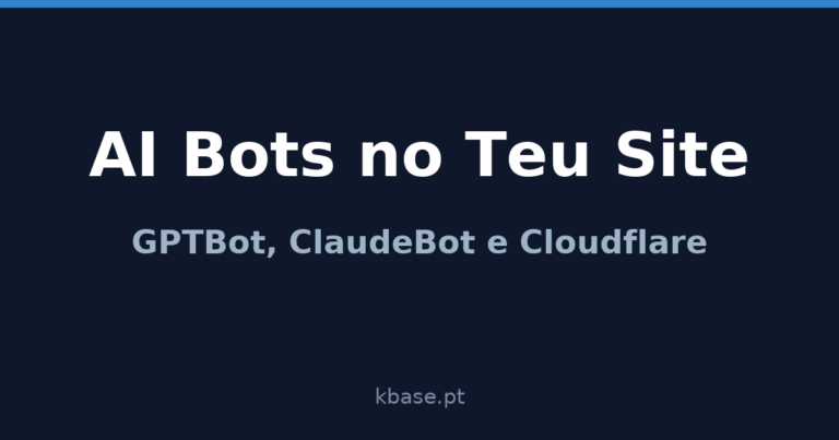 Capa do artigo: AI Bots no Teu Site — GPTBot, ClaudeBot e Cloudflare