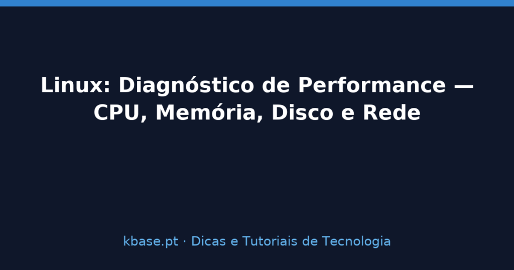 Ilustração do artigo Linux: Diagnóstico de Performance — CPU, Memória, Disco e Rede
