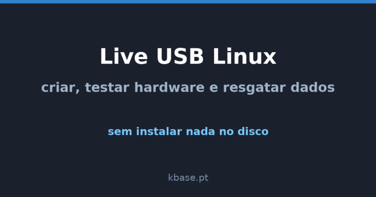 Capa do artigo: Live USB Linux — criar, testar hardware e resgatar dados