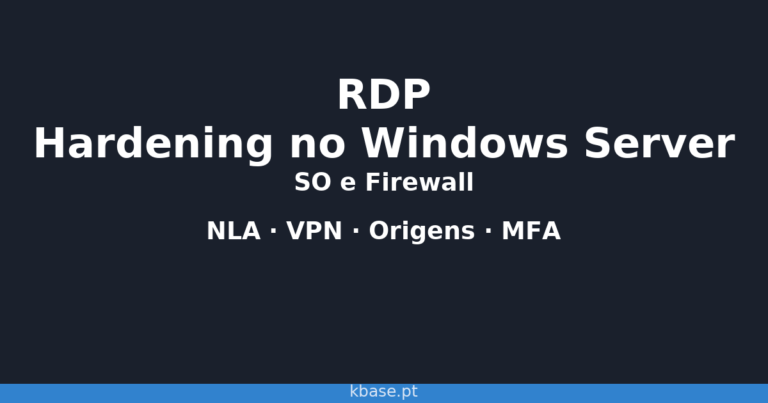 Capa do artigo: hardening de RDP no Windows Server com SO e firewall