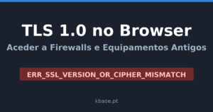 Capa do artigo: TLS 1.0 no Browser, com a mensagem de erro ERR_SSL_VERSION_OR_CIPHER_MISMATCH em destaque